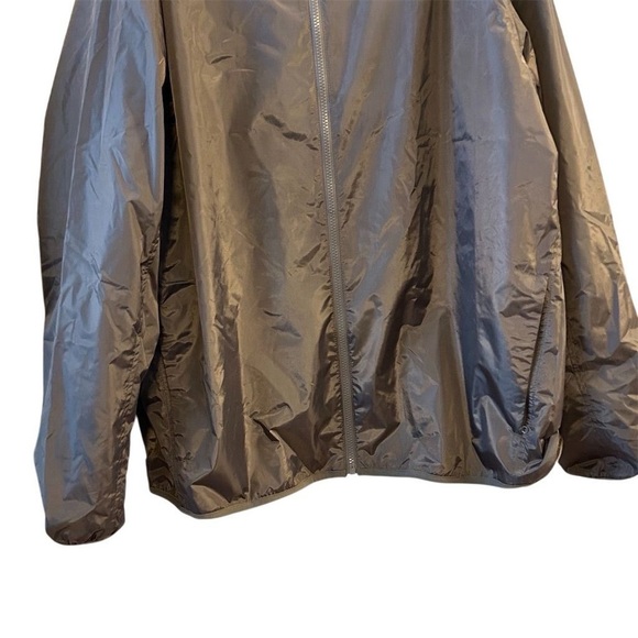Lands' End Men's XL Gray Windbreaker Jacket with Hood Casual - zipper flawed - Picture 5 of 13